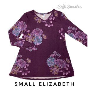 Purple Floral Sweater